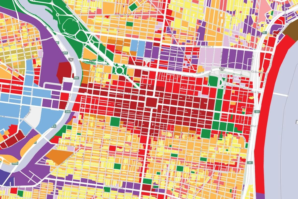 dekoupaj an zòn kat jeyografik Philadelphia