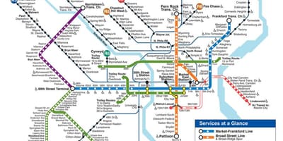 Kat jeyografik nan Philadelphia anba tè